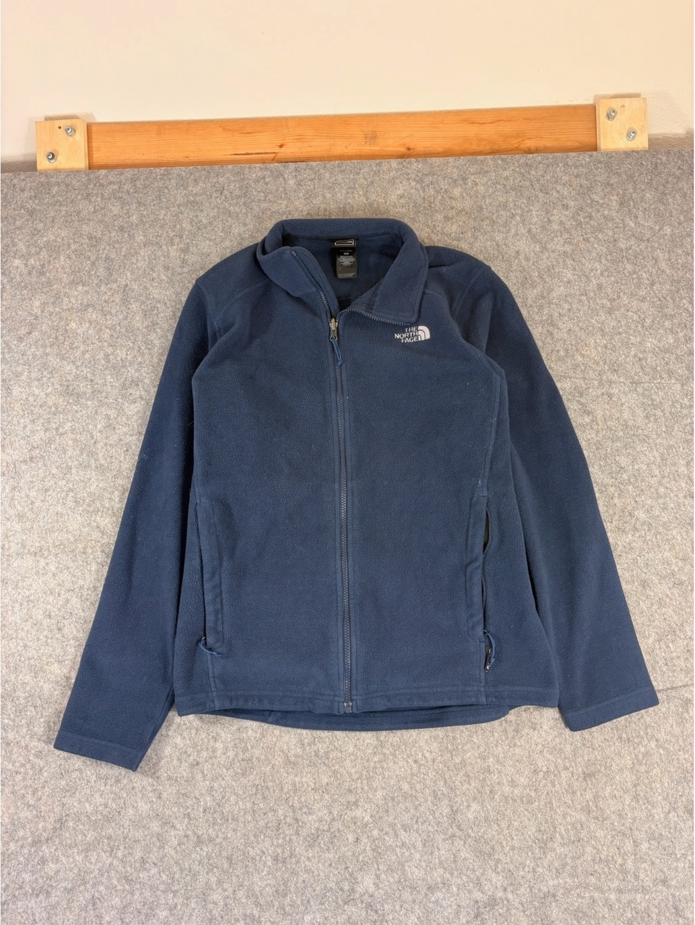 The North Face navy fleece zip up jacket mens medium